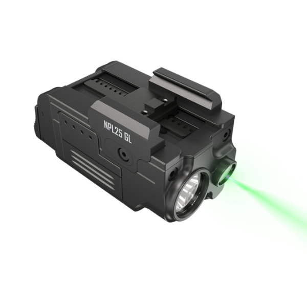 LINTERNA Y LASER VERDE P/ PISTOLA RECARGABLE 900LUM  NPL25GL